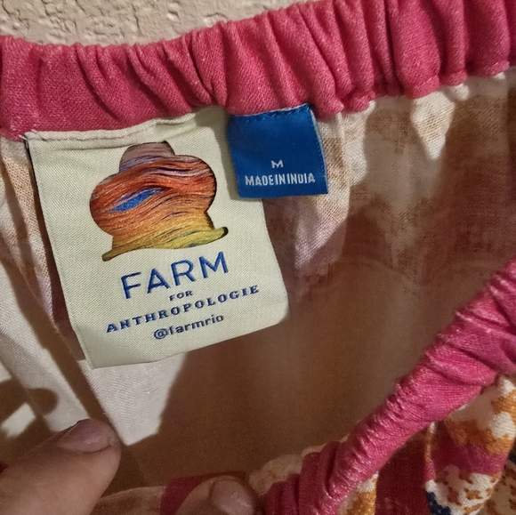 FARM Rio Anthropologie Embroidered Peasant Maxi Dress M - Picture 5 of 7